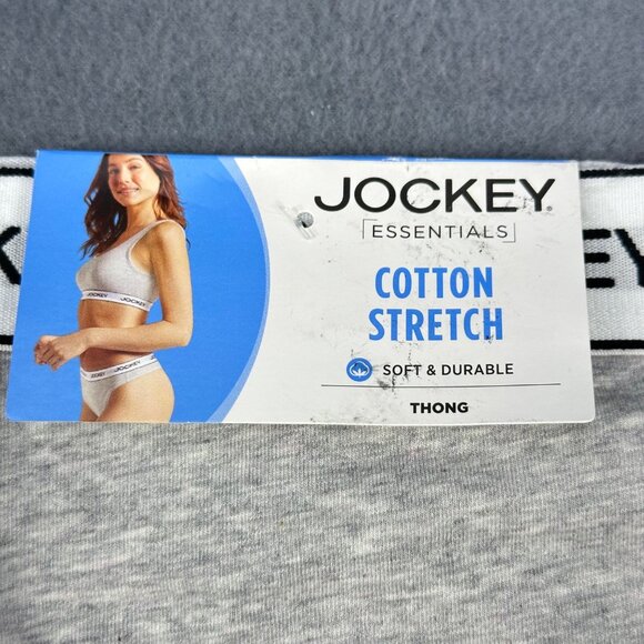 Jockey Women's Size XL Panty Thong Cotton Stretch Essentials Gray New With Tags - Picture 4 of 11